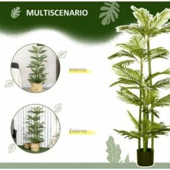 HOMCOM Pianta Artificiale Di Palma Da 140 Cm Con Vaso, Per Interni Ed Esterni, Verde 9 HOMCOM Pianta Artificiale Di Palma Da 140 Cm Con Vaso, Per Interni Ed Esterni, Verde -Negozio al dettaglio Piante Casa 87893232 5