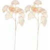 2pcs Foglie Artificiali Steli Ginkgo Finto Foglie Cave Raccoglie Piante In Plastica Rami Mazzi Composizione Floreale Per Vaso Da Matrimonio Decorazioni Per Ufficio E Casa Arancione