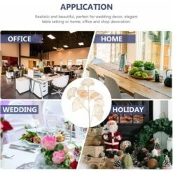 2pcs Foglie Artificiali Steli Ginkgo Finto Foglie Cave Raccoglie Piante In Plastica Rami Mazzi Composizione Floreale Per Vaso Da Matrimonio Decorazioni Per Ufficio E Casa Arancione -Negozio al dettaglio Piante Casa 88941448 3