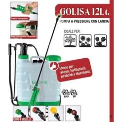 Pompa A Zaino, Spalla A Pressione Con Irroratore, 4 Diversi Ugelli, Giardino Golisa 12 Lt -Negozio al dettaglio Piante Casa 89321621 3