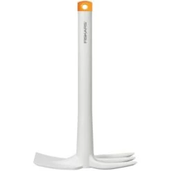 Fiskars Zappetta A Due Punte Per Piantare Fiori O Estirpare Le Erbacce, Lunghezza: 32,2 Cm, Bianco/Arancione, FiberComp/Acciaio Di Qualità, Light, 1027035