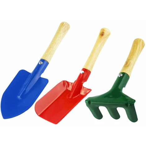 Set Di Attrezzi Da Giardino Per Bambini 3 Pezzi Cazzuola Pala Rastrello In Metallo Con Manico In Legno Attrezzi Da Giardino Colori Vivaci 1 Set Di Attrezzi Da Giardino Per Bambini 3 Pezzi Cazzuola Pala Rastrello In Metallo Con Manico In Legno Attrezzi Da Giardino Colori Vivaci