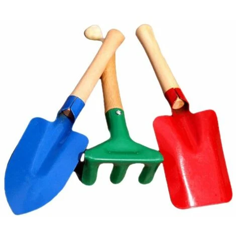 Set Di Attrezzi Da Giardino Per Bambini 3 Pezzi Cazzuola Pala Rastrello In Metallo Con Manico In Legno Attrezzi Da Giardino Colori Vivaci 2 Set Di Attrezzi Da Giardino Per Bambini 3 Pezzi Cazzuola Pala Rastrello In Metallo Con Manico In Legno Attrezzi Da Giardino Colori Vivaci - immagine 2