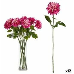 Fiore Decorativo Dalia 15 X 72 X 15 Cm Viola Verde (12 Unità)