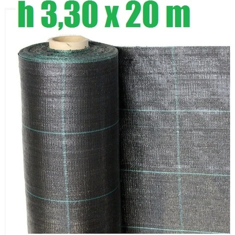 TELO PER PACCIAMATURA NERO QUADRETTATO TESSUTO POLIPROPILENE ANTISTRAPPO - Mt 20 X 3,30 H 1 TELO PER PACCIAMATURA NERO QUADRETTATO TESSUTO POLIPROPILENE ANTISTRAPPO - Mt 20 X 3,30 H