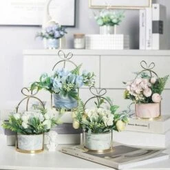 Fiori Di Seta Artificiale Con Vaso - Bouquet Di Ortensie E Crisantemi Per Decorazioni Per La Casa, Matrimoni, Centrotavola, Soggiorno O Ufficio 7 Fiori Di Seta Artificiale Con Vaso - Bouquet Di Ortensie E Crisantemi Per Decorazioni Per La Casa, Matrimoni, Centrotavola, Soggiorno O Ufficio -Negozio al dettaglio Piante Casa 92040546 4