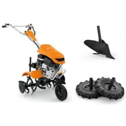 Kit Motozappa Stihl Mh 600 Con Motore 6 Hp Fresa 78 Cm + Assolcatore + Ruote