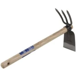 Trade Shop - Zappa Doppia Attrezzo Giardinaggio Coltivare Giardino Manico In Legno