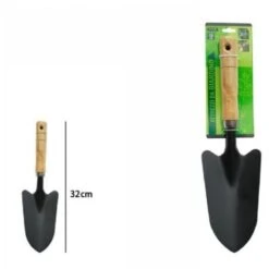 Trade Shop - Pala Paletta Terra Attrezzo Da Giardinaggio Giardino Manico In Legno 32cm 59689