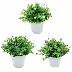 Piante Artificiali, Fiori Artificiali, Orchidee Di Simulazione, Piante In Vaso Di Eucalipto, Piante Verdi, Decorazioni Per La Casa, Decorazioni Per Finestre, Piccole Piante In Vaso Di Fiori (arancione -Negozio al dettaglio Piante Casa 95221457 3