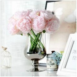 Mazzi Di Fiori Di Peonia Artificiale, 10 Pezzi Di Fiori Finti Di Peonia Di Seta Per Centrotavola Di Decorazioni Per Davanzali Di Hotel, Casa, Ufficio, Matrimoni (rosa Chiaro)