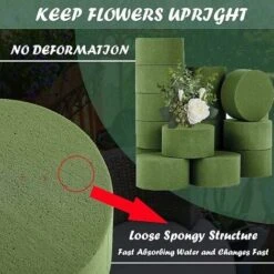 14 Pezzi Blocchi Di Schiuma Floreale Blocchi Di Spugna Per Fiori Rotondi Schiuma Verde Per Fiori Disposizione Dei Fiori In Schiuma Fai-da-Te Vassoi Cilindro Bagnato Schiuma Floreale Per Fiori Artifici -Negozio al dettaglio Piante Casa 95659538 3