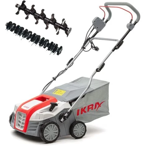 IKRA 80201020 Scarificatore Arieggiatore Elettrico IEVL 1840, Cesto Di Raccolta 55l, Larghezza 40cm, Profondità Di Lavoro Regolabile, 1800 W, 230 V, Griggio/Rosso 1 IKRA 80201020 Scarificatore Arieggiatore Elettrico IEVL 1840, Cesto Di Raccolta 55l, Larghezza 40cm, Profondità Di Lavoro Regolabile, 1800 W, 230 V, Griggio/Rosso