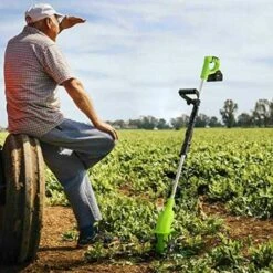 BAKAJI Motozappa Per Orto Elettrozappa Batteria Litio 20V 4000 MAh Zappatrice Zappa A Motore Elettrica 2 Lame Da 15cm Larghezza Lavoro 10cm Velocità 250RPM Manico Ergonomico Coltivazione Giardino -Negozio al dettaglio Piante Casa 95808328 5