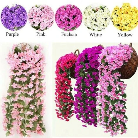 2x Piante Artificiali Edera Rampicante Piante Rampicanti Foglia Artificiale Rampicante Decorazione Floreale Viola, Rosso 4 2x Piante Artificiali Edera Rampicante Piante Rampicanti Foglia Artificiale Rampicante Decorazione Floreale Viola, Rosso - immagine 4