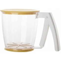 Setaccio Meccanico Setaccio Per Farina In Acciaio Setaccio A Maglia Fine Strumenti Per La Cottura Setaccio Per Farina Con Una Sola Mano Grande Setaccio Per Farina Giallo Setaccio Per Farina, 16 X 11,5