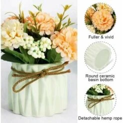 Fiori Di Ortensia Artificiale In Vaso Con Vaso In Ceramica, Varietà Di Palline Di Fiori In Seta Finta Bonsai Per Arredamento Camera Da Letto Interni, Matrimoni, Scrivania, Decorazioni Per Davanzali (V -Negozio al dettaglio Piante Casa 96216624 3