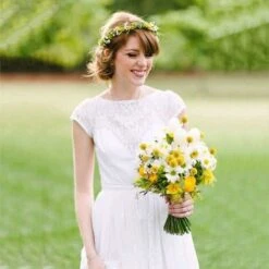 LITZEE Pianta Verde Artificiale 40 Steli Fiori Secchi Naturali Fiori Secchi Craspedia Billy Button Balls Bouquet Floreale Per Natale Matrimonio Inverno Decorazione Floreale Domestica -Negozio al dettaglio Piante Casa 96300407 5