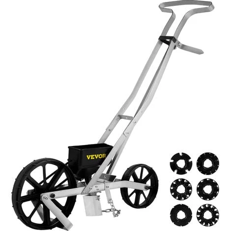 VEVOR Seminatrice Da Giardino In Alluminio, Seminatrice A Spinta Manuale Lunghezza Da 78 Cm A Due Ruote Da 6 Cm E 5 Cm, Spandiconcime Per Spargere Concime Semi Con 6 Piantatrice Per Orti E Giardini 1 VEVOR Seminatrice Da Giardino In Alluminio, Seminatrice A Spinta Manuale Lunghezza Da 78 Cm A Due Ruote Da 6 Cm E 5 Cm, Spandiconcime Per Spargere Concime Semi Con 6 Piantatrice Per Orti E Giardini