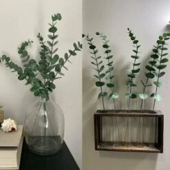 Confezione Da 10 Foglie Di Eucalipto Artificiali Dal Tocco Realistico - Rami Di Fiori Artificiali Per Bouquet Da Sposa, Decorazioni Per La Casa (grigio Verde) -Negozio al dettaglio Piante Casa 97077047 4