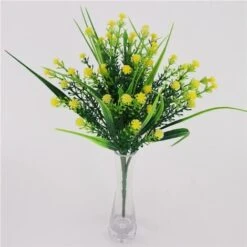 Pezzo Gypsophila Artificiale Fiore Colore Giallo -Negozio al dettaglio Piante Casa 97236878 3