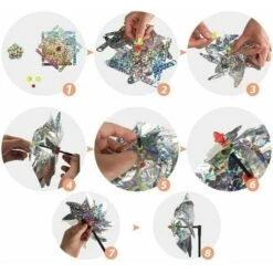 Uccello Spaventapasseri Decorazione Giardino Spike Anti Piccione Deterrente Anti Uccelli Riflettente Per Mulino A Vento Riflettore Antivento Per Proteggere Giardino, Frutteto E Cortile (confezione Da -Negozio al dettaglio Piante Casa 97886531 4