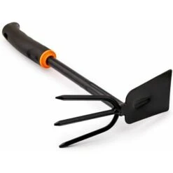 Piccone Deluxe A 3 Rebbi Con Lama Larga 7 Cm, Lunga 32 Cm In Acciaio Laccato Nero Con Impugnatura Ergonomica Per Giardino, Balcone, Frutteto, Terrazzo O Manutenzione Di Tombe -Negozio al dettaglio Piante Casa 98127745 4