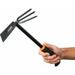 Piccone Deluxe A 3 Rebbi Con Lama Larga 7 Cm, Lunga 32 Cm In Acciaio Laccato Nero Con Impugnatura Ergonomica Per Giardino, Balcone, Frutteto, Terrazzo O Manutenzione Di Tombe -Negozio al dettaglio Piante Casa 98127745 5