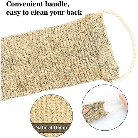 Scrubber Per La Schiena In Canapa, Striscia Per La Schiena Esfoliante 100% Naturale Con Guanto, Scrubber Per La Schiena Esfoliante In Luffa 2 Scrubber Per La Schiena In Canapa, Striscia Per La Schiena Esfoliante 100% Naturale Con Guanto, Scrubber Per La Schiena Esfoliante In Luffa - immagine 2