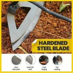 Zappa Cava In Acciaio Temprato A Mano Giardinaggio Portatile Strumento Per Allentare Il Terreno Rastrello Per Diserbo Accessori Per L'agricoltura Del Giardino Di Casa (1pc/ -Negozio al dettaglio Piante Casa 98141651 4