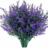 Fiori Artificiali Da Esterno Piante Di Lavanda Finte Bouquet Artificiale In Plastica Resistente Ai Raggi UV Per La Decorazione Del Portico Del Giardino Di Casa All'aperto (viola)