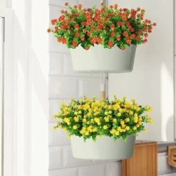 Fiori Finti Per Decorazione, 10 Pezzi 5 Colori Fiori Artificiali Resistenti Ai Raggi UV Per Esterni Versailles, Bouquet Di Plastica Finta Verde Arbusti Piante Per La Decorazione Domestica Giardino Di -Negozio al dettaglio Piante Casa 98708745 3