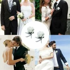 2 Pezzi Fiori Da Polso Da Sposa, Fiore All'occhiello Della Rosa, Fiore All'occhiello Del Corpetto, Fiore All'occhiello Del Matrimonio, Set Di Fiori Del Corpetto, Usato Per Matrimoni, Feste Da Ballo, B -Negozio al dettaglio Piante Casa 99784521 4