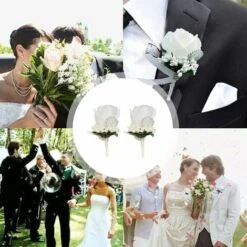 2 Pezzi Fiori Da Polso Da Sposa, Fiore All'occhiello Della Rosa, Fiore All'occhiello Del Corpetto, Fiore All'occhiello Del Matrimonio, Set Di Fiori Del Corpetto, Usato Per Matrimoni, Feste Da Ballo, B -Negozio al dettaglio Piante Casa 99784521 5